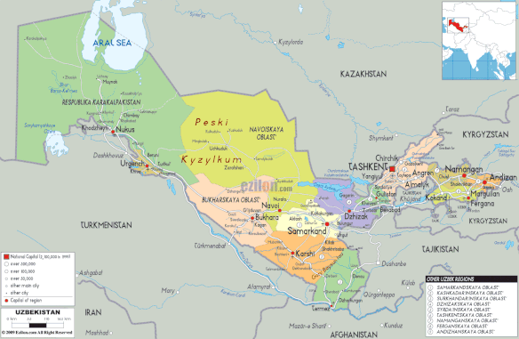 political-map-of-Uzbekistan